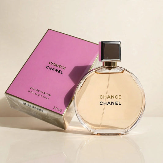 Chanel Chance EDP in a cream studio setting