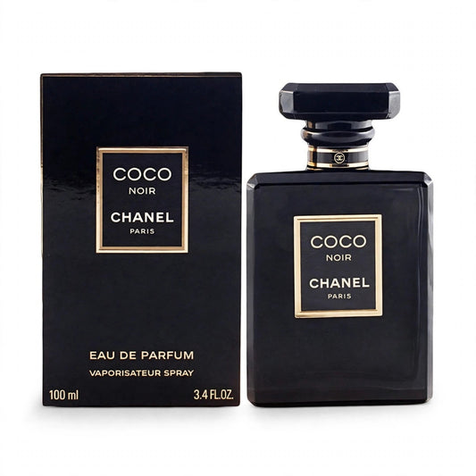 Chanel Coco Noir EDP 100ml bottle and box on white background