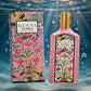Gucci Flora Gorgeous Gardenia EDP bottle in clear water splash