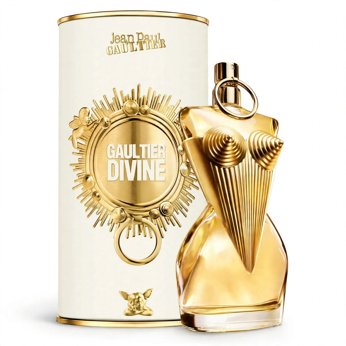 Jean Paul Gaultier Gaultier Divine EDP 100ml bottle and box on white background