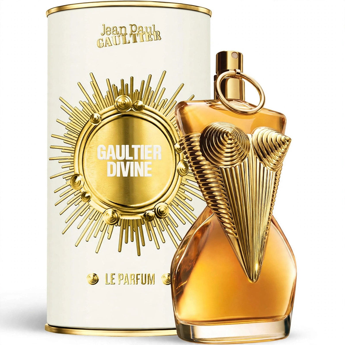 Jean Paul Gaultier Gaultier Divine Le Parfum 100ml bottle and box on white background
