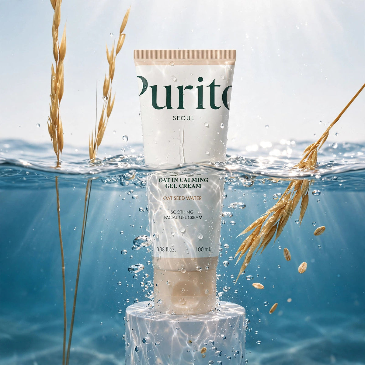 PURITO Seoul Oat-In Calming Gel Cream – 100ml/3.38oz — lifestyle photo