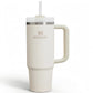 Stanley Quencher H2.0 FlowState 30oz tumbler cream on white background
