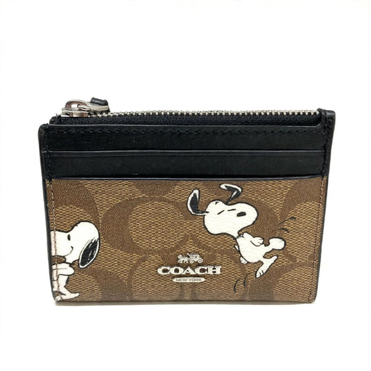 Coach x Peanuts Mini Skinny ID Case – Signature Canvas Snoopy Print — white product photo
