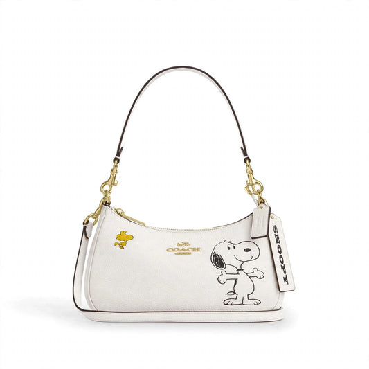 Coach x Peanuts Teri Shoulder Bag – Snoopy White Leather — white product photo