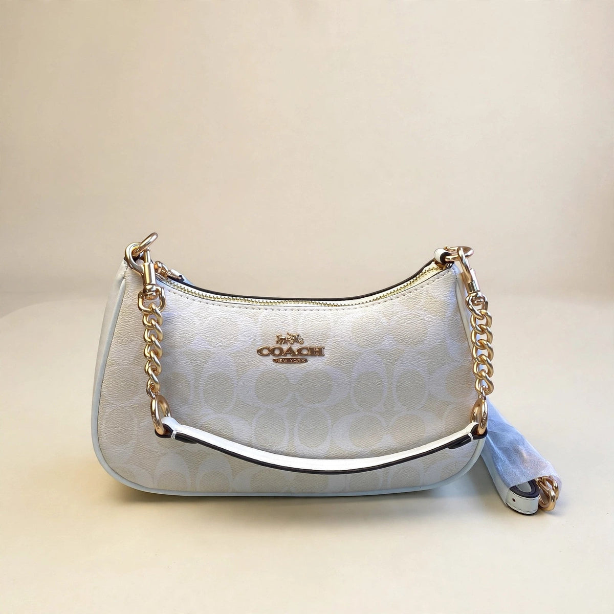 Coach Teri 2-Way Shoulder Bag – Signature Canvas White — cream product photo
