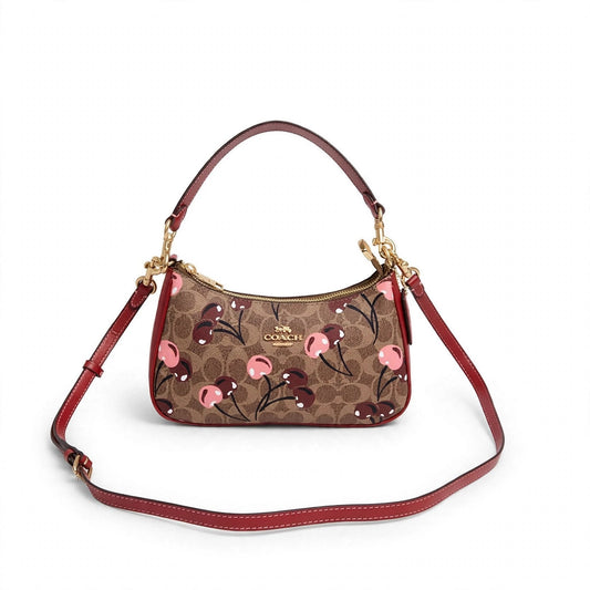 Coach Teri Shoulder Bag – Signature Canvas Cherry Print — white product photo