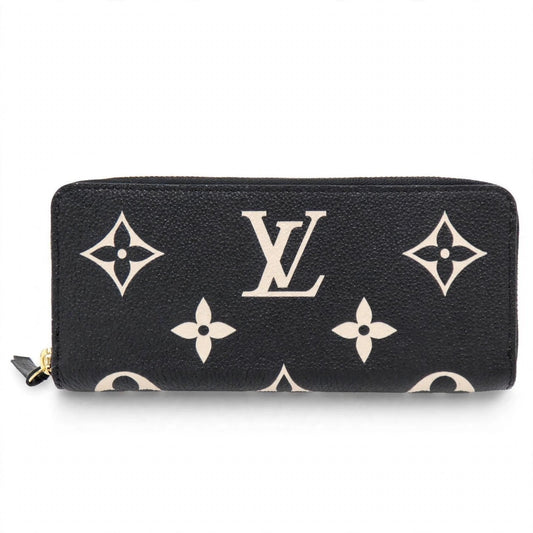 Louis Vuitton Portefeuille Clémence bicolor Empreinte wallet on white background