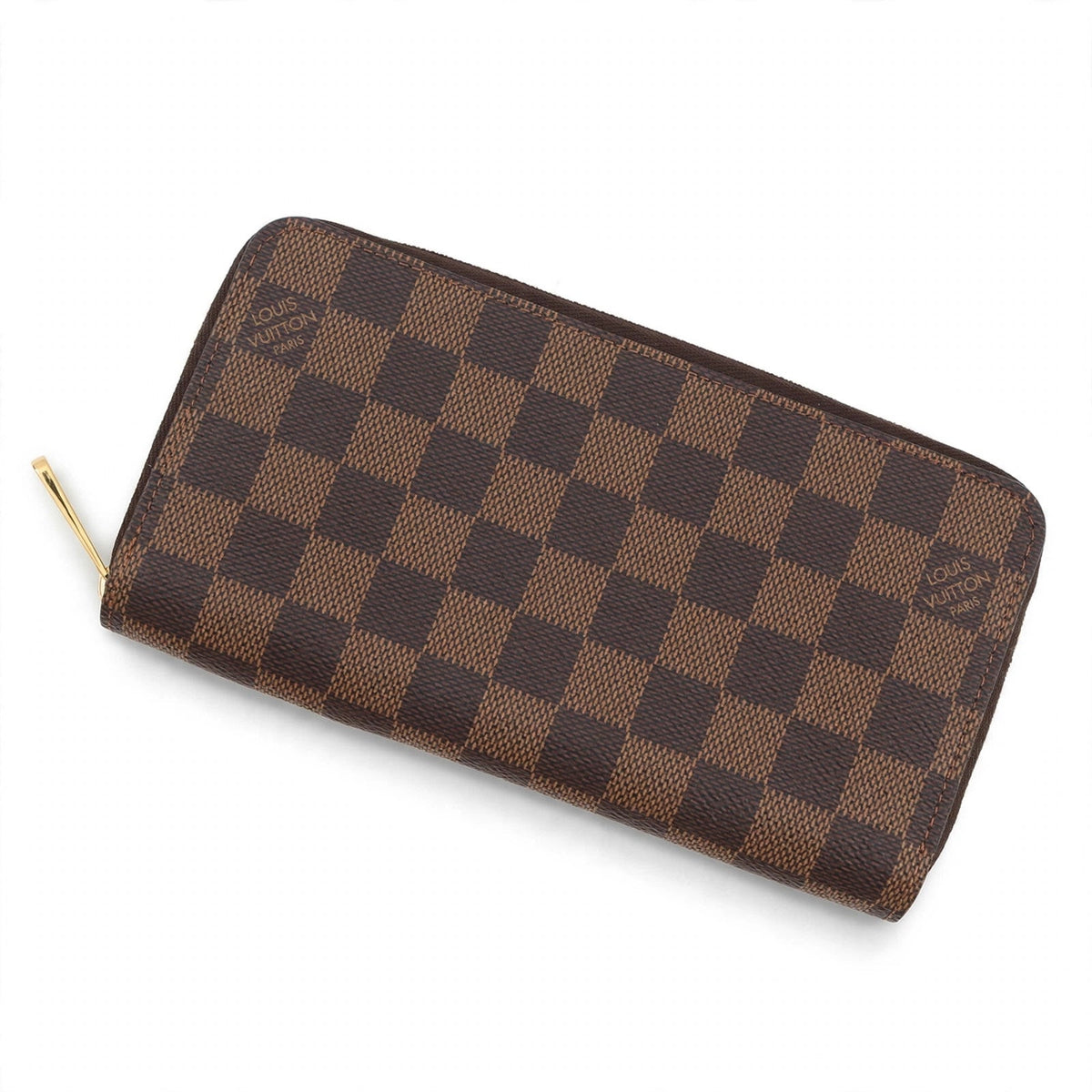 Louis Vuitton Zippy wallet Damier check on white background