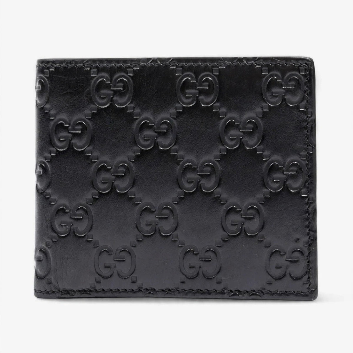 Gucci black Jumbo GG bi-fold wallet detail view