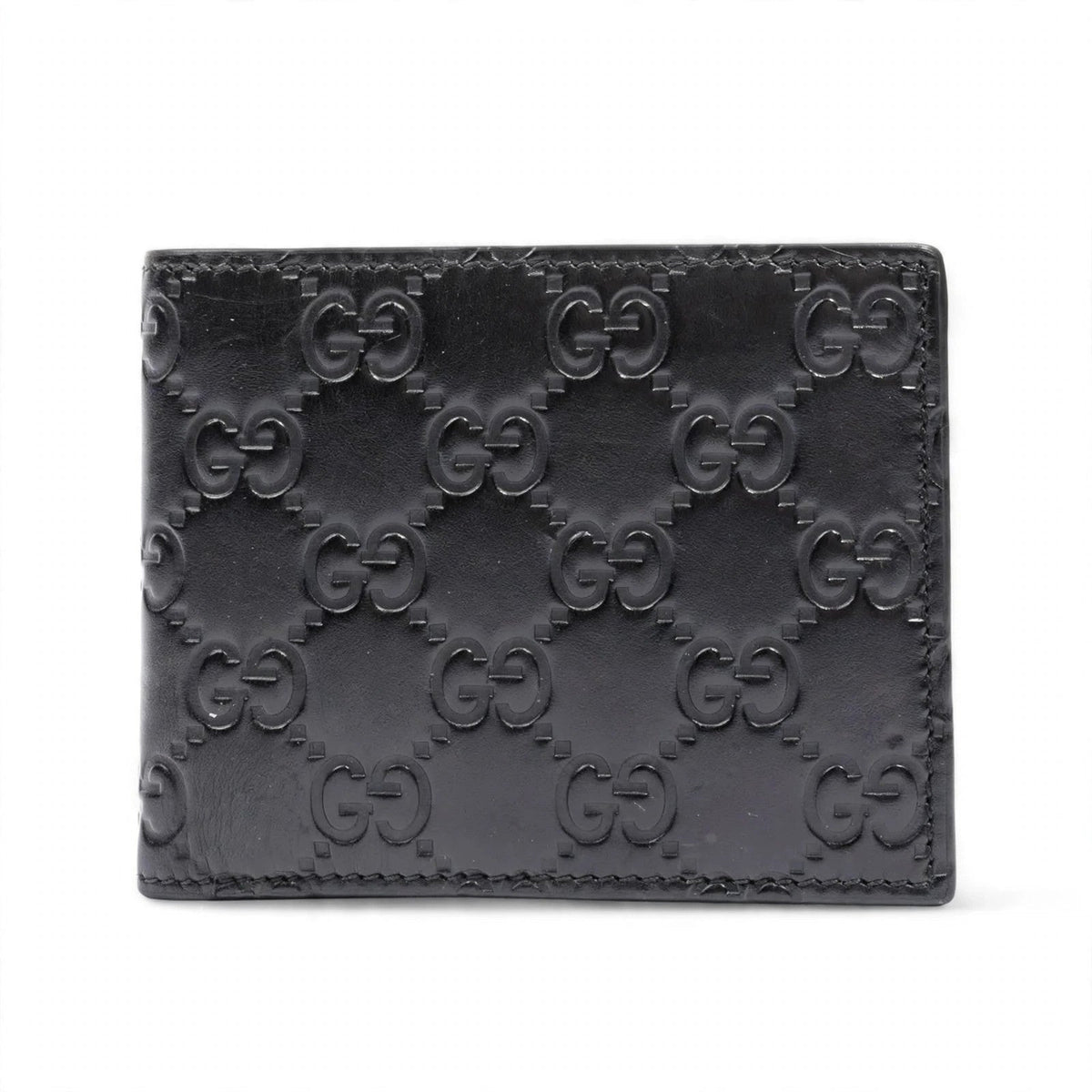 Gucci black Jumbo GG bi-fold wallet on white background