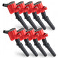 DG508 ignition coils 8-pack on white background