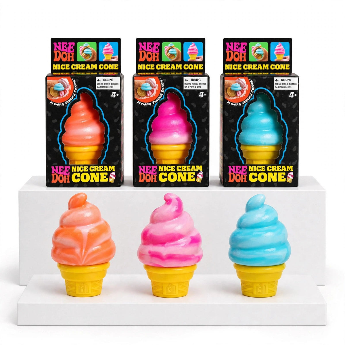 NeeDoh Nice Cream Cone squishy toy on white background