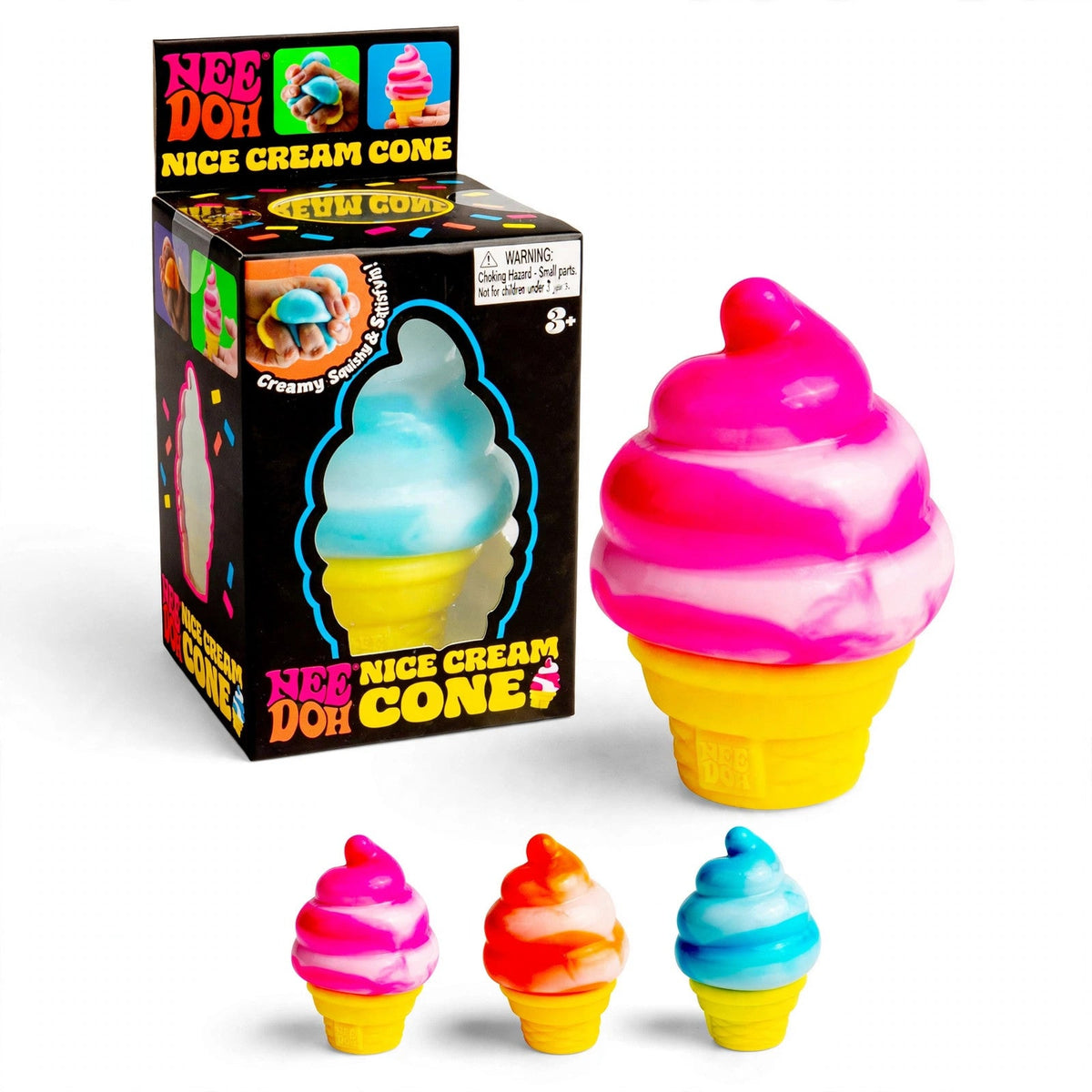 NeeDoh Schylling Nice Cream Cone stress ball on white background