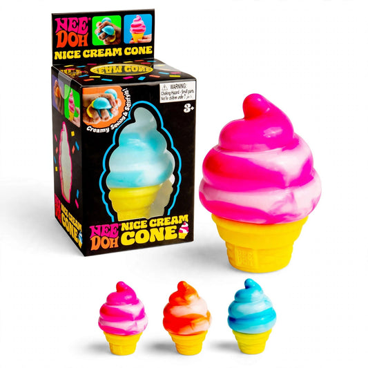 NeeDoh Schylling Nice Cream Cone stress ball on white background