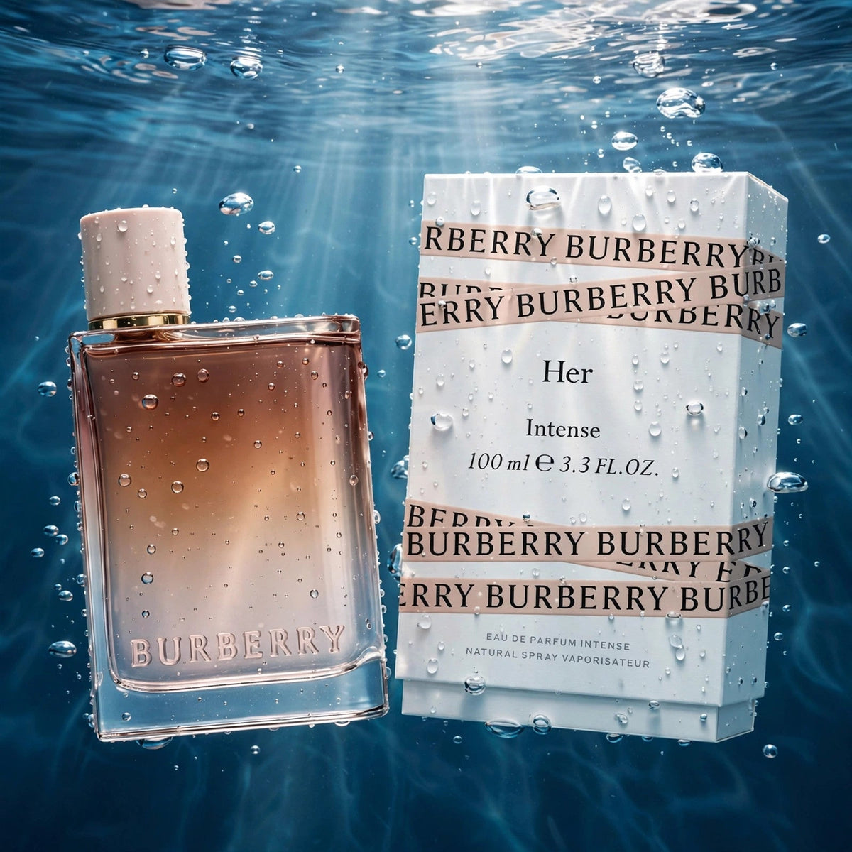Burberry Her Intense Eau de Parfum 100ml for Women — underwater luxury shot