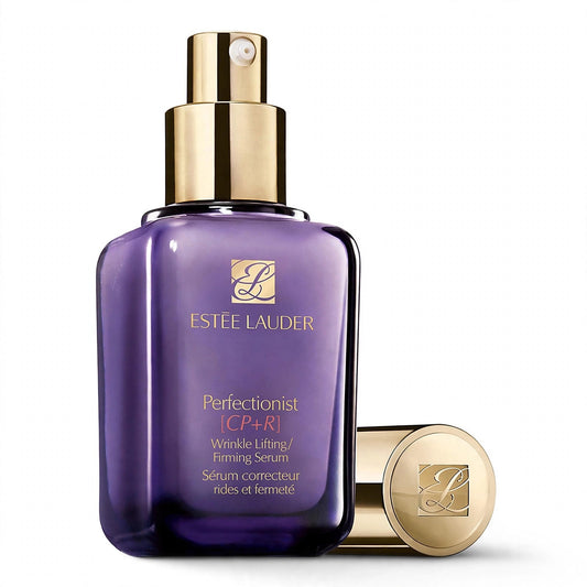 Estee Lauder Perfectionist CP+R serum bottle on white background