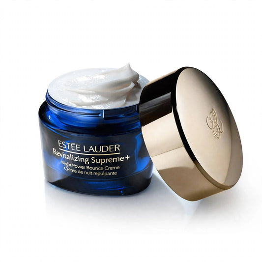 Estee Lauder Revitalizing Supreme Night Power Bounce Creme on white background