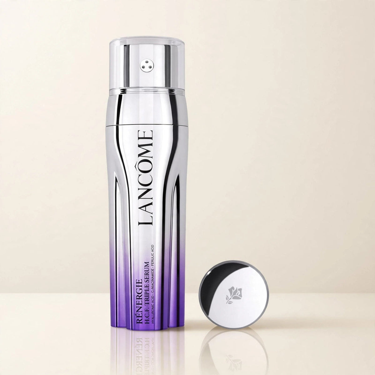 Lancome Renergie HCF Triple Serum in cream studio setting