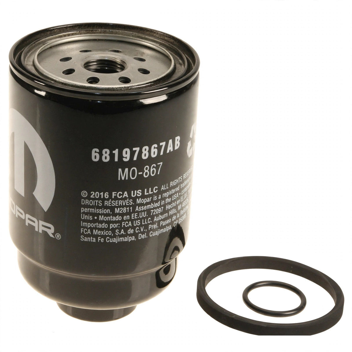Mopar 68197867AB fuel/water separator filter, enhanced detail photo