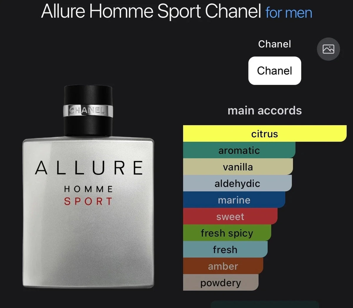CHANEL Allure Homme Sport Eau de Toilette 3.4 oz 100 ml Men’s Cologne