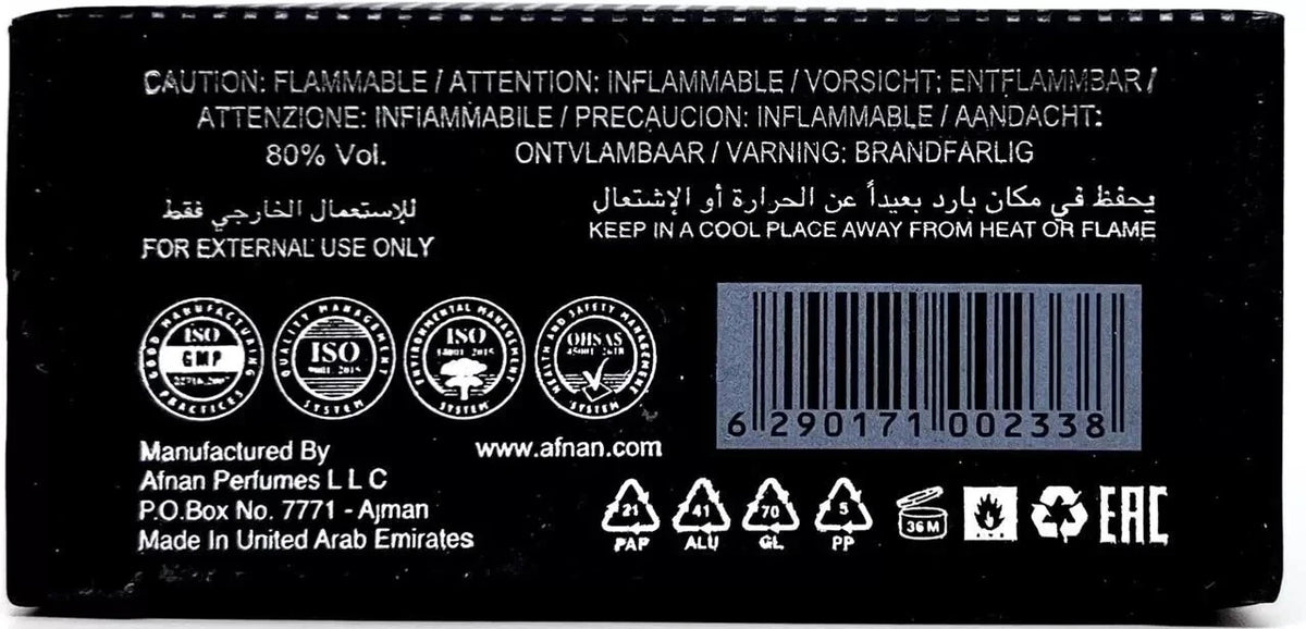 Afnan 9 PM EDP Spray 100 ml / 3.4 Fl Oz Men’s Fragrance Brand New